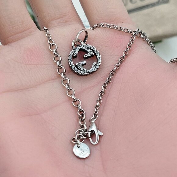 Textured Interlocking GG Marmont Pendant & Chain - Picture 11 of 17